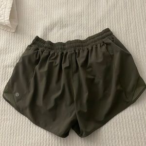 Olive green lululemon shorts